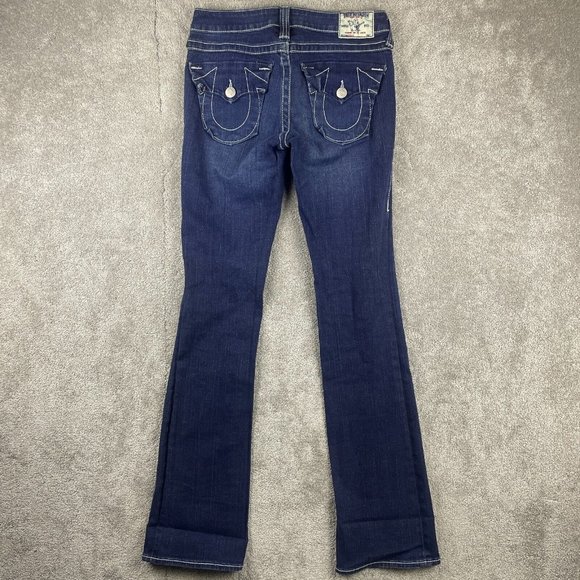 VTG True Religion Becky Low Rise Bootcut Jeans Women's Sz 27 Dark Wash Denim Y2K - Picture 5 of 16